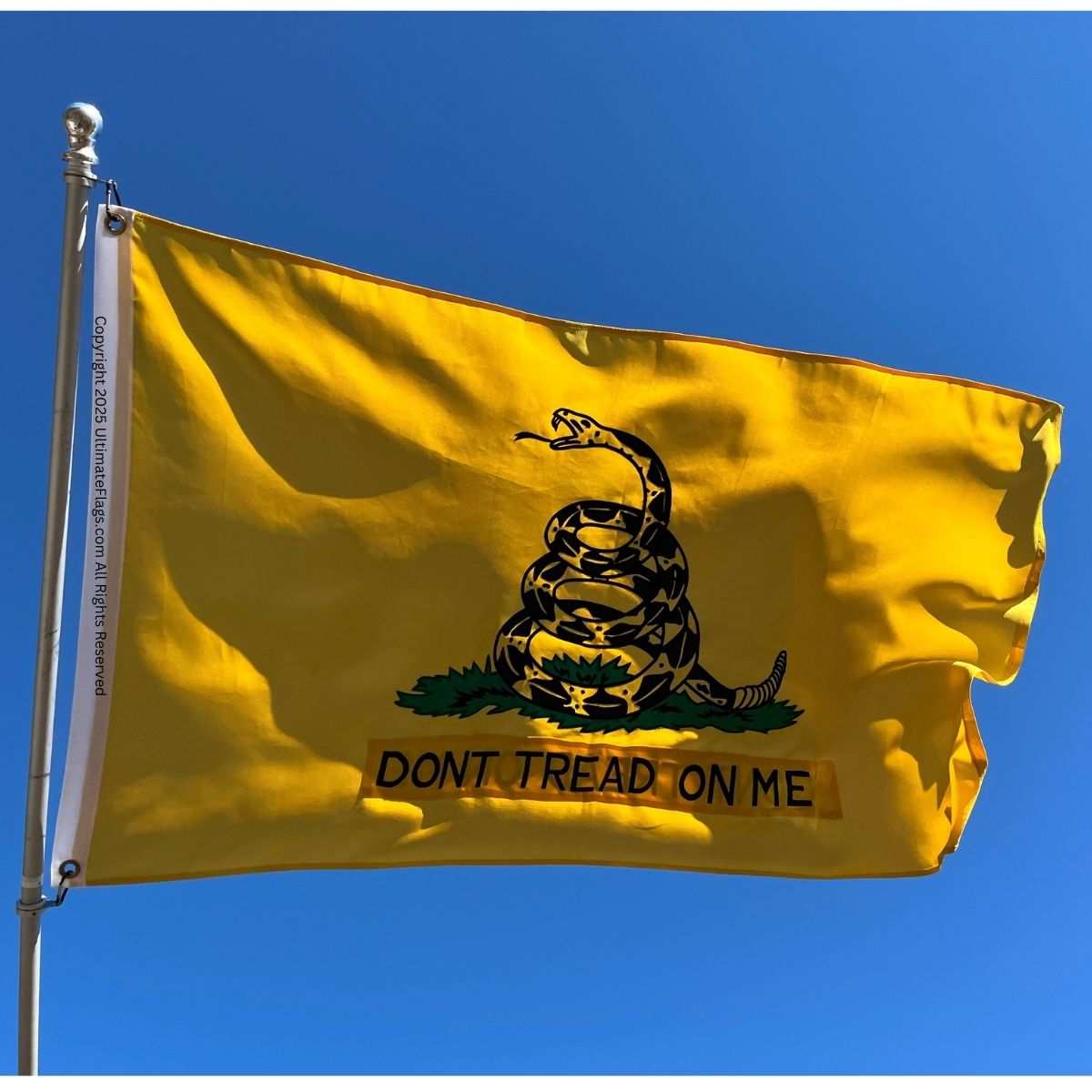 gadsden flag, hopkins flag double nylon embroidered flag 3x5 4x6 5x8