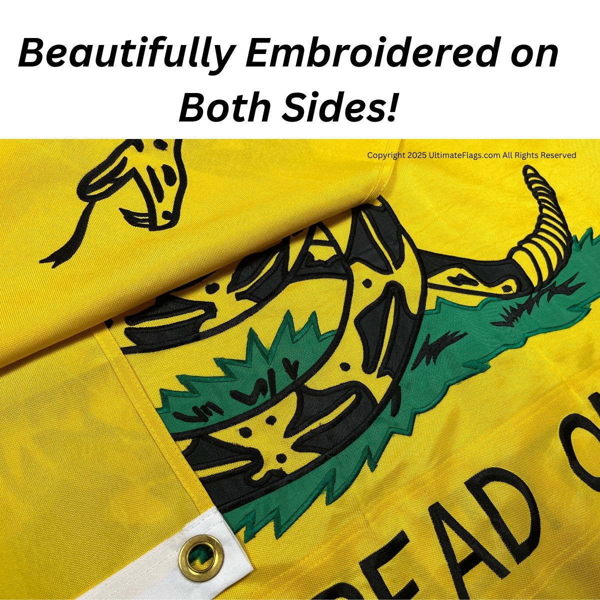 gadsden flag, hopkins flag double nylon embroidered flag 3x5 4x6 5x8