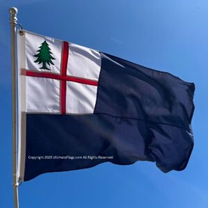 This image features a beautifully designed flag showcasing a green tree emblem and a striking blue background, ideal for those seeking affordable and high-quality flags. Perfect for outdoor display or collection, this flag represents a unique design that stands out. Buy online now for the best deals at UltimateFlags.com.