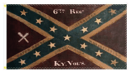 Confederate flag of the 6th Kentucky Volunteer Regiment, featuring a distinctive design with stars and stripes. This historical flag is a great addition for collectors and enthusiasts looking to buy online at cheap and affordable prices. Find the best deals on unique flags at UltimateFlags.com.
