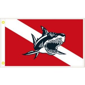 Dive into adventure with this striking shark-themed flag, perfect for marine enthusiasts. This affordable and eye-catching design is the best choice for showcasing your love for the ocean. Buy online at UltimateFlags.com for great deals on unique flags!