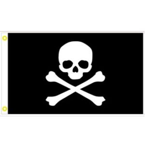 skull crossbones pirate flag traditional 3x5 in black