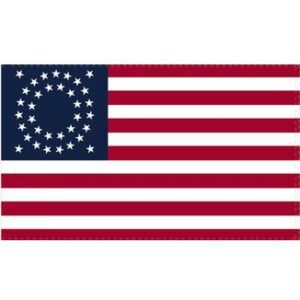 American flag design featuring red and white stripes with a blue canton adorned with white stars. Ideal for patriotic displays, this affordable flag is perfect for homes, events, and outdoor use. Buy online at UltimateFlags.com for the best selection of cheap flags.