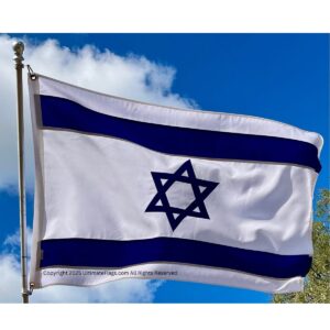 israel flag double nylon embroidered sewn flags 3 x 5 ft.