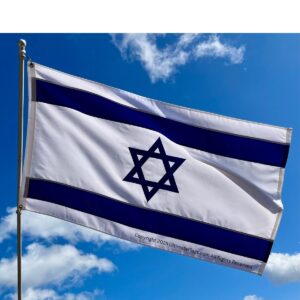 israel flag double nylon embroidered sewn flags 3 x 5 ft.