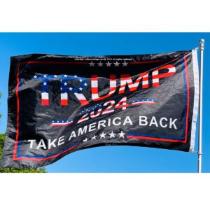 trump 2024 take america back flag black usa 3 x 5 ft outdoor standard or double sided