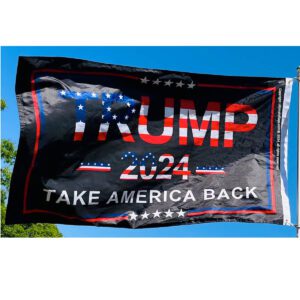 trump 2024 take america back flag black usa 3 x 5 ft outdoor standard or double sided