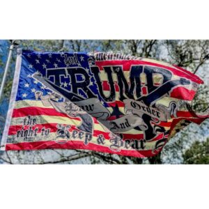 trump law & order flag double sided outdoor flags for sale 3 x 5 feet