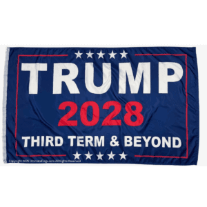Trump 2028 flag featuring bold lettering and a patriotic design, perfect for supporters looking to buy online at a cheap and affordable price. This is one of the best options available for showcasing your political pride. Available at UltimateFlags.com.