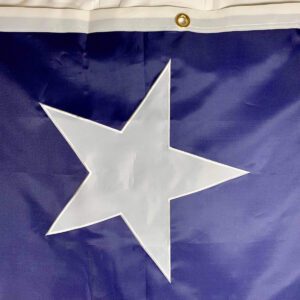 Blue flag featuring a prominent white star, ideal for showcasing patriotism or state pride. This affordable option is perfect for those looking to buy online without compromising on quality. Discover the best deals at UltimateFlags.com.