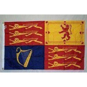 Colorful historical flag featuring a lion, harp, and stylized branches, perfect for collectors and enthusiasts. This affordable flag is a great choice for anyone looking to buy online. Discover the best deals at UltimateFlags.com.