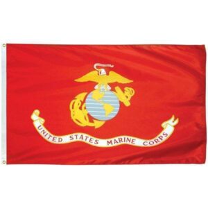 USMC Marine Flag – Outdoor Commercial Nylon Printed (Made in USA)- 12×18 inch, 2×3, 3×5, 4×6, 5×8, 6×10 ft