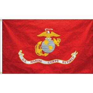 US Marine Corps Retired 3 x 5 E-Poly Flag With Grommets