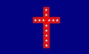 This image features a vibrant red cross adorned with white stars on a blue background, symbolizing faith and patriotism. Discover the best affordable options to buy online for your flag decor at UltimateFlags.com.