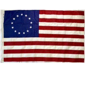 Betsy Ross Flag Cotton – 13 Star – Sewn Embroidered Premium Quality 12×18 inch 2×3 3×5 4×6 ft Made in USA