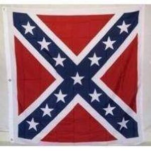 Confederate Cavalry Battle Flag (Square With White Border) 32 X 32 Inch (Thick Premium Cotton)