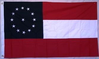 This image features a historical flag design with a dark blue field adorned with white stars and red and white stripes. Perfect for collectors and history enthusiasts, this flag is a great choice for those seeking cheap and affordable options to buy online. Discover the best selection at UltimateFlags.com.