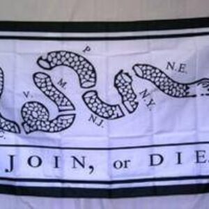 Historical Gadsden flag featuring the phrase "Join or Die," perfect for patriotic displays. Buy this affordable flag online at UltimateFlags.com, where you can find the best deals on flags.