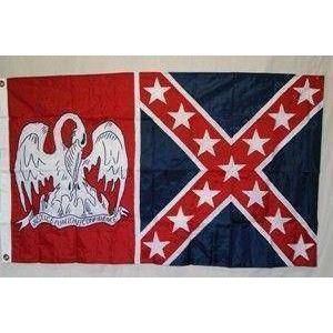 Louisiana Red Battle Flag LA Confederate Flags Nylon Embroidered 3 x 5 ft.