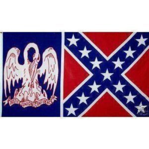 Louisiana Rebel Flag 3 X 5 ft. Nylon Embroidered Louisiana Battle Blue