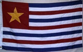 Vibrant flag featuring red, white, and blue stripes with a prominent yellow star, perfect for showcasing your support. This cheap and affordable flag is one of the best options to buy online for any occasion. Available at UltimateFlags.com.