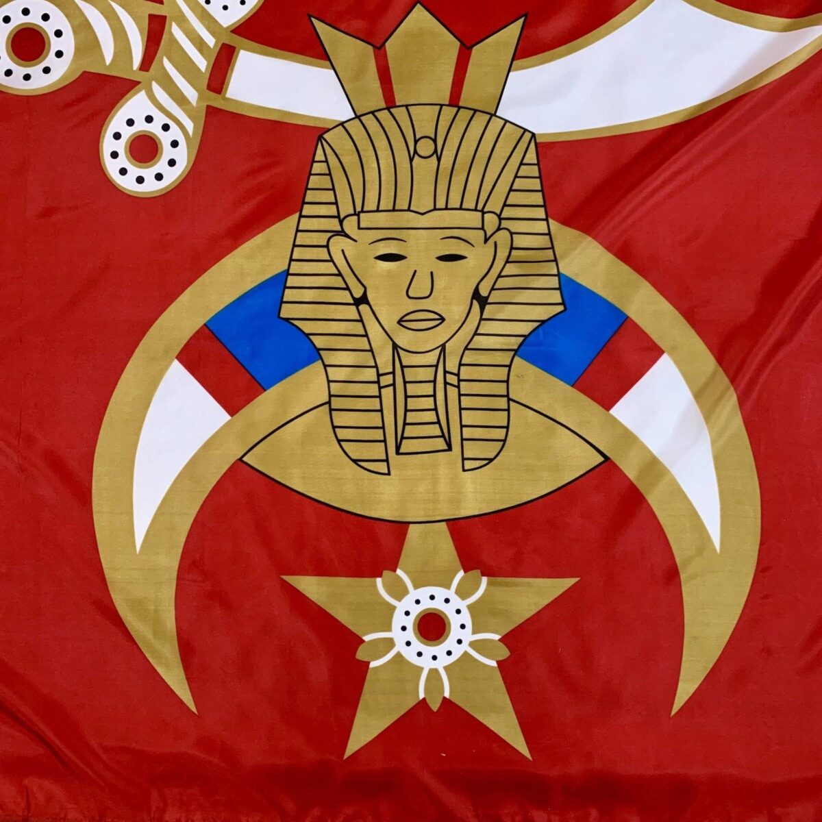 This vibrant flag features a striking design with a golden pharaoh and star emblem set against a bold red background, perfect for collectors and enthusiasts. Discover cheap and affordable options to buy online for the best flag designs at UltimateFlags.com.