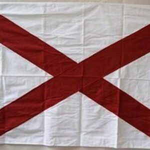 Alabama state flag featuring a red cross on a white background, perfect for showcasing state pride. Buy affordable flags online at UltimateFlags.com for the best deals.