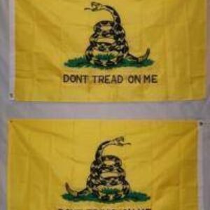 Gadsden Flag Don’t Tread On Me Flags “Double-Embroidered” “Double Sided” Yellow Nylon Embroidered Flags 3 x 5 ft. with grommets