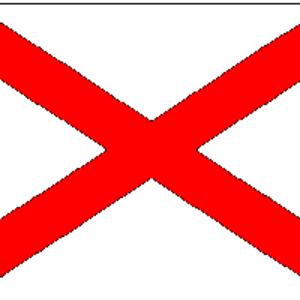 This image features the flag of Alabama, characterized by a bold red cross on a white background. It represents Alabama's heritage and pride, perfect for any display or event. Buy online at affordable prices with the best quality flags at UltimateFlags.com.