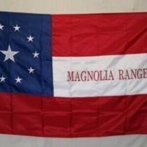 Magnolia Rangers flag featuring a blue field with a star and red stripes, perfect for collectors or enthusiasts. Buy online for cheap and affordable options. Discover the best selection at UltimateFlags.com.
