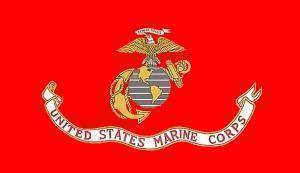 United States Marine Corps flag featuring the emblem and bold red background, ideal for proud Marines and collectors. Buy online for the best deals on affordable flags at UltimateFlags.com.