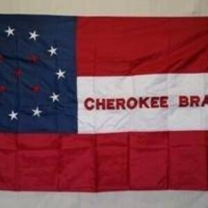 Cherokee Brave flag featuring vibrant colors and detailed design, perfect for collectors and enthusiasts. Buy affordable flags online, including the best options for unique displays. Visit UltimateFlags.com for cheap prices and great selections.
