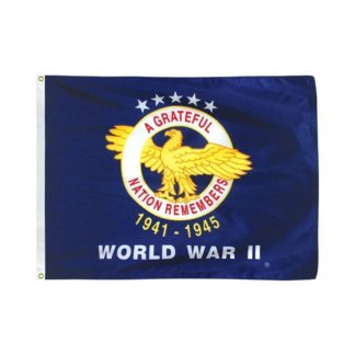 World War II Commemorative Flag  3 x 4 Nylon Dyed Flag (USA Made)