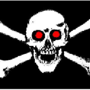 Pirate Skull with Red Eyes Flag 12 X 18 inch with grommets Standard