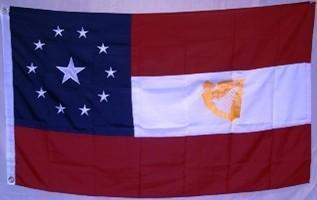 This image showcases a vintage flag featuring a unique design with red, white, and blue colors, perfect for collectors or decor enthusiasts. Find the best deals on affordable flags to buy online at UltimateFlags.com.