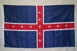 This image features a vibrant flag design with a blue background and a striking red cross adorned with white stars, perfect for showcasing national pride or decorative purposes. Find the best and most affordable flags to buy online at UltimateFlags.com.