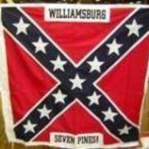 Confederate flag featuring the text "Williamsburg" and "Seven Pines," ideal for collectors and history enthusiasts. This affordable flag is a great choice for those looking to buy online at the best prices. Visit UltimateFlags.com for more options.