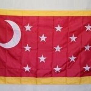 Red flag with a crescent moon and stars, symbolizing heritage and pride, available for cheap prices. Buy online for the best deals on affordable flags at UltimateFlags.com.